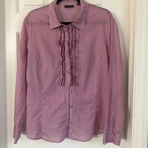 5/$20 New York & Company ruffle long sleeves top